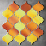 Hulu Orange Arabesque Porcelain Mosaic Tile Hulu Orange Arabesque Porcelain Mosaic Tile - American Tile Depot