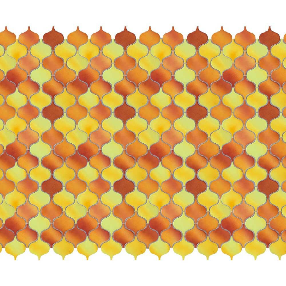 Hulu Orange Arabesque Porcelain Mosaic Tile Hulu Orange Arabesque Porcelain Mosaic Tile - American Tile Depot