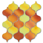 Hulu Orange Arabesque Porcelain Mosaic Tile Hulu Orange Arabesque Porcelain Mosaic Tile - American Tile Depot