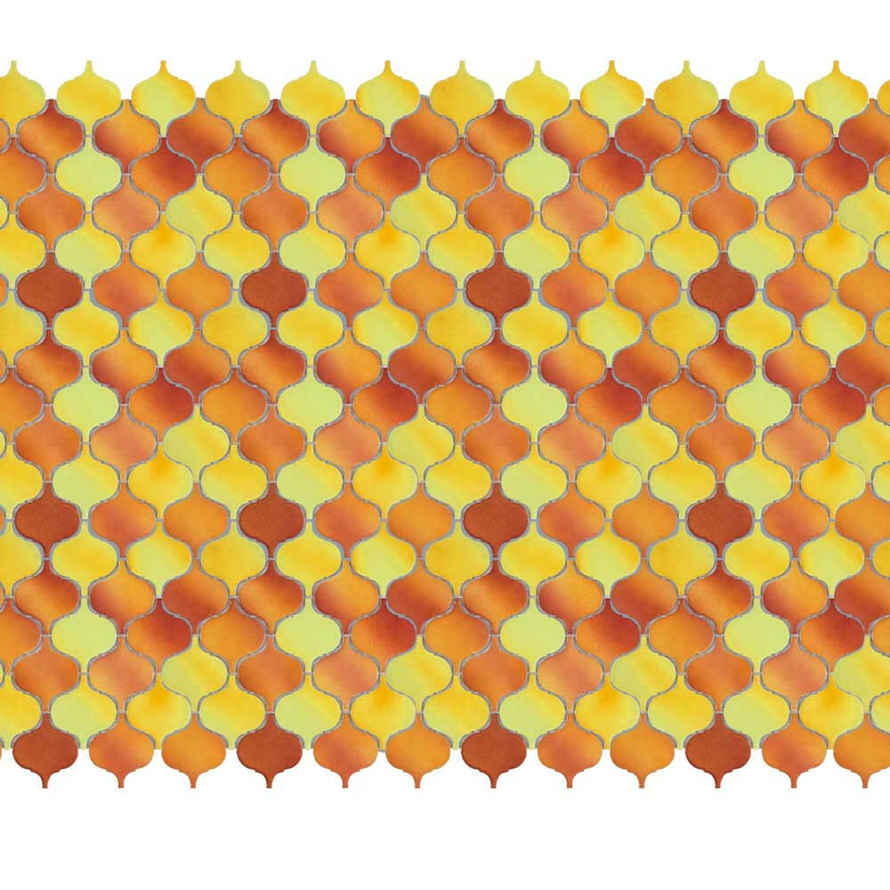 Hulu Orange Arabesque Porcelain Mosaic Tile Hulu Orange Arabesque Porcelain Mosaic Tile - American Tile Depot
