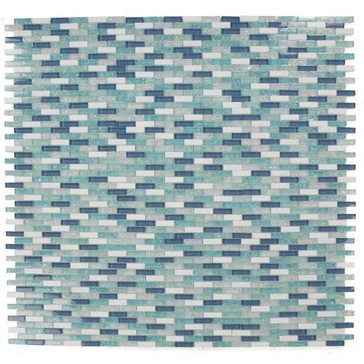 Iceberg Royal Blue Glass Mosaic Wall Tile Iceberg Royal Blue Glass Mosaic Wall Tile - American Tile Depot