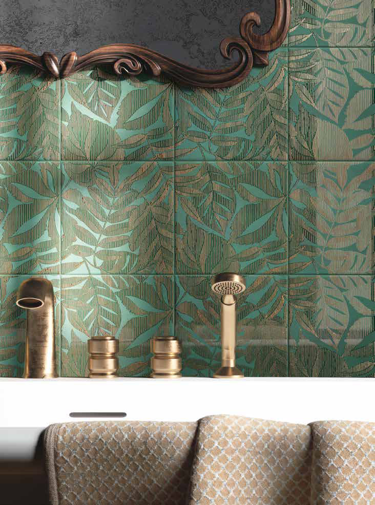 8x8 Inserto Diadema Lauro Glossy Ceramic Wall Tile 8x8 Inserto Diadema Lauro Glossy Ceramic Wall Tile - American Tile Depot