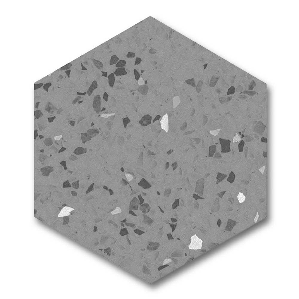 Inspire Grey Matte Terrazzo Look 8" Hexagon Porcelain Tile Inspire Grey Matte Terrazzo Look 8" Hexagon Porcelain Tile - American Tile Depot