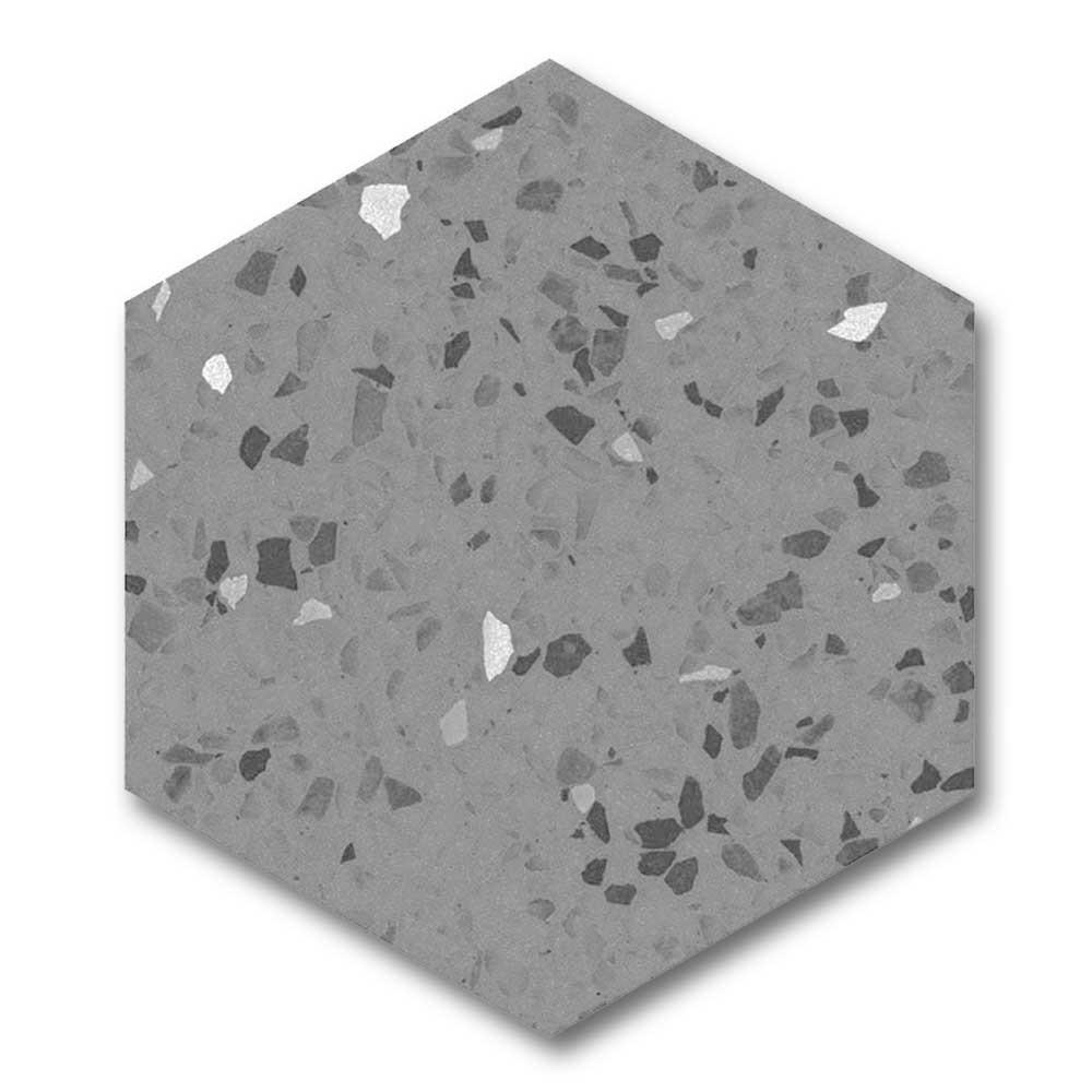Inspire Grey Matte Terrazzo Look 8" Hexagon Porcelain Tile Inspire Grey Matte Terrazzo Look 8" Hexagon Porcelain Tile - American Tile Depot