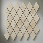 Ivory Travertine 2x4 Tumbled Diamond Mosaic Tile Ivory Travertine 2x4 Tumbled Diamond Mosaic Tile - American Tile Depot