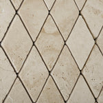 Ivory Travertine 2x4 Tumbled Diamond Mosaic Tile Ivory Travertine 2x4 Tumbled Diamond Mosaic Tile - American Tile Depot