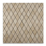Ivory Travertine 2x4 Tumbled Diamond Mosaic Tile Ivory Travertine 2x4 Tumbled Diamond Mosaic Tile - American Tile Depot