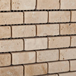 Ivory Travertine Baby Brick Tumbled Mosaic Tile Ivory Travertine Baby Brick Tumbled Mosaic Tile - American Tile Depot