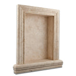 Ivory Travertine Hand-Made Custom Shampoo Niche / Shelf - LARGE - Polished Ivory Travertine Hand-Made Custom Shampoo Niche / Shelf - LARGE - Polished - American Tile Depot