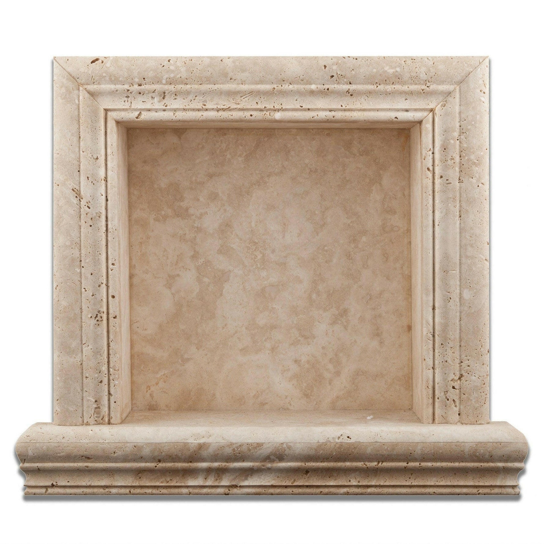 Ivory Travertine Hand-Made Custom Shampoo Niche / Shelf - SMALL - Polished Ivory Travertine Hand-Made Custom Shampoo Niche / Shelf - SMALL - Polished - American Tile Depot