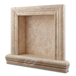 Ivory Travertine Hand-Made Custom Shampoo Niche / Shelf - SMALL - Polished Ivory Travertine Hand-Made Custom Shampoo Niche / Shelf - SMALL - Polished - American Tile Depot