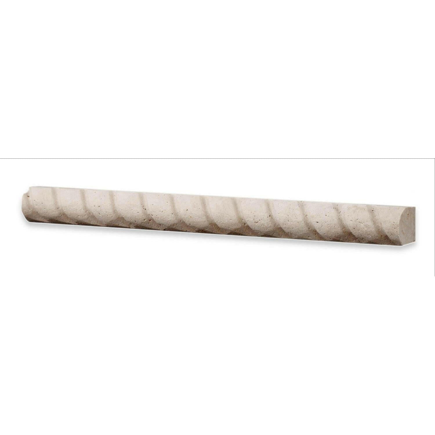 Ivory Travertine Honed 1x12 Rope Liner Ivory Travertine Honed 1x12 Rope Liner - American Tile Depot