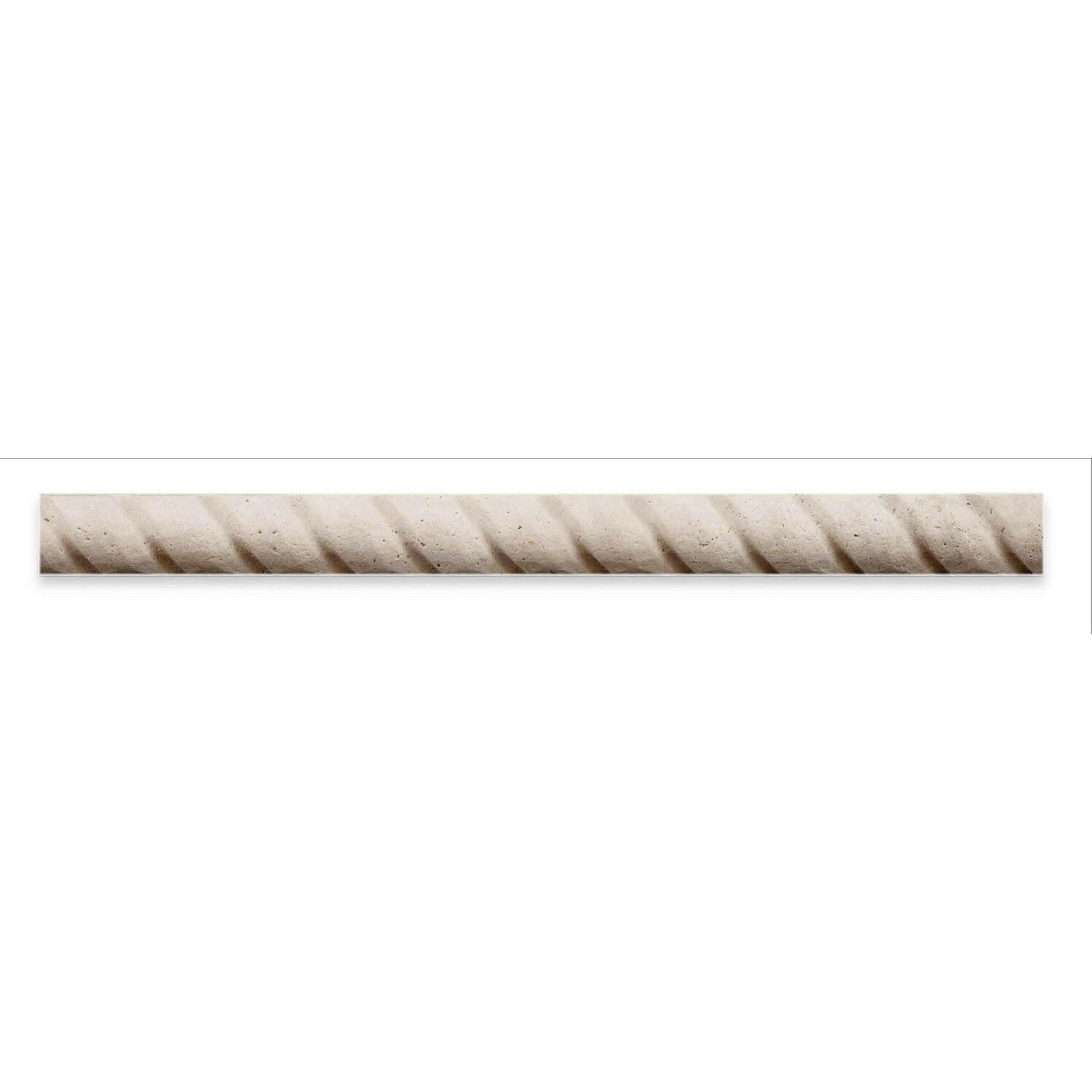 Ivory Travertine Honed 1x12 Rope Liner Ivory Travertine Honed 1x12 Rope Liner - American Tile Depot