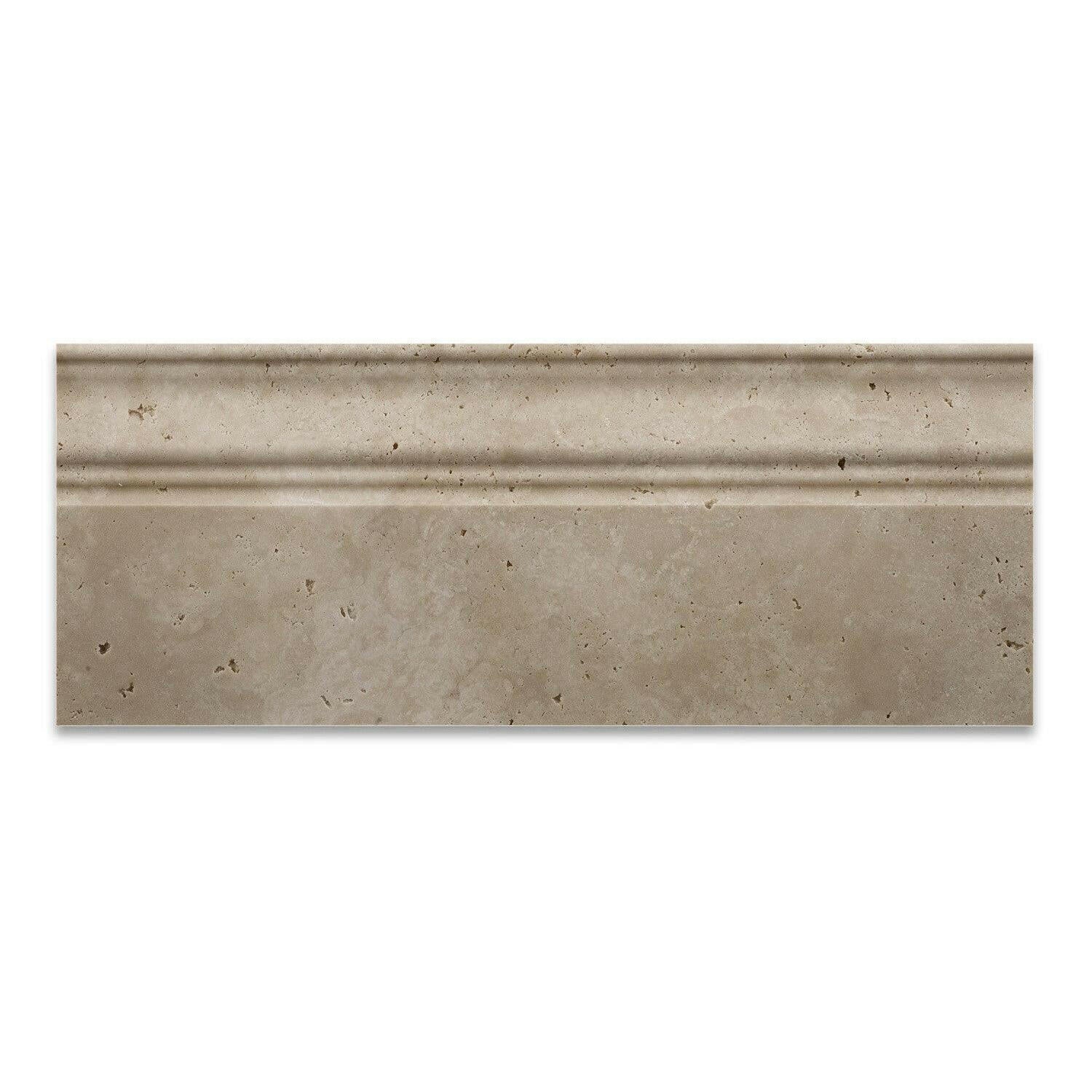 Ivory Travertine Honed 5x12 Baseboard Trim Molding Ivory Travertine Honed 5x12 Baseboard Trim Molding - American Tile Depot