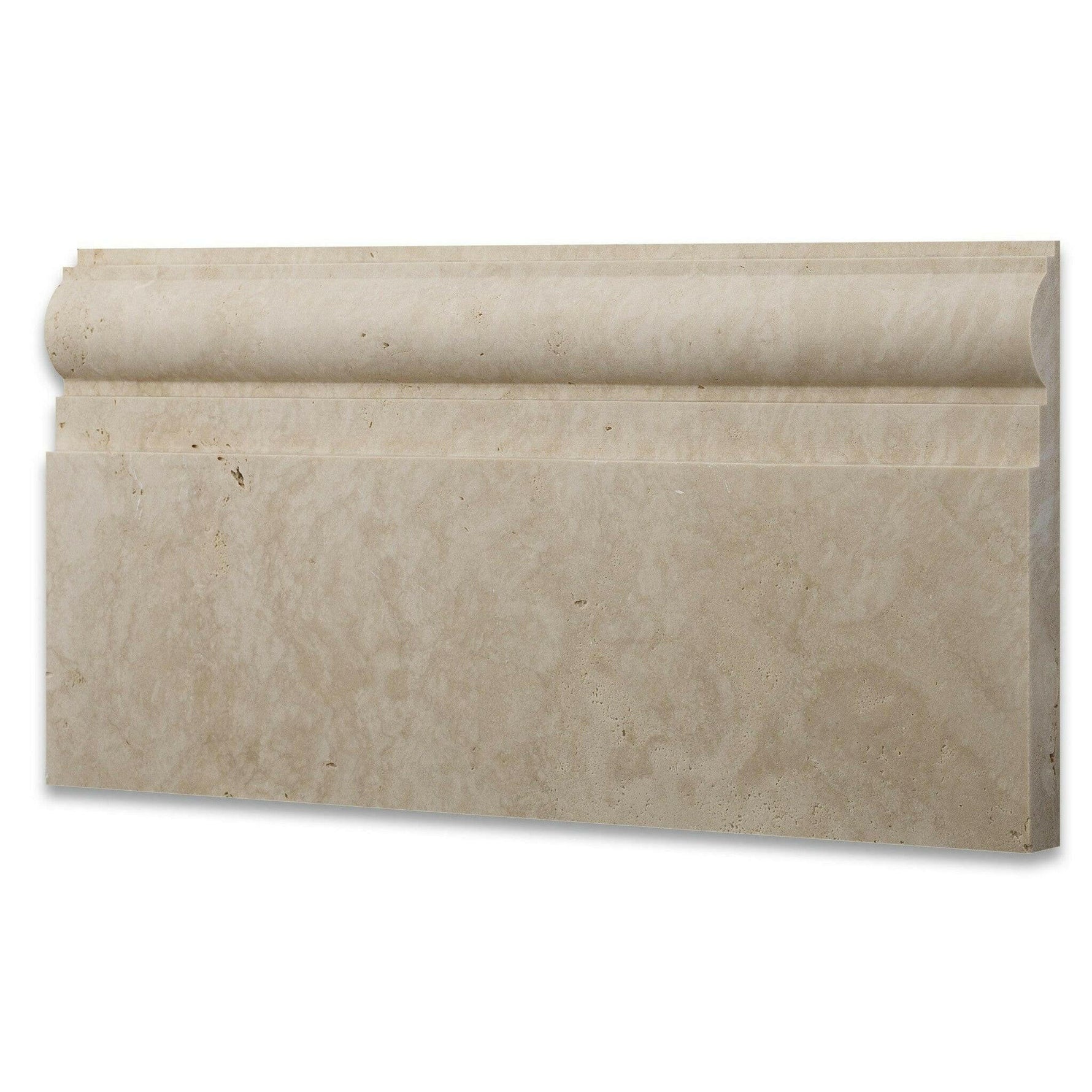 Ivory Travertine Honed 6x12 Baseboard Trim Molding Ivory Travertine Honed 6x12 Baseboard Trim Molding - American Tile Depot