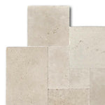 Ivory Travertine Tumbled French Pattern Tile Ivory Travertine Tumbled French Pattern Tile - American Tile Depot