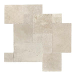 Ivory Travertine Tumbled French Pattern Tile Ivory Travertine Tumbled French Pattern Tile - American Tile Depot