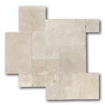 Ivory Travertine Tumbled French Pattern Tile Ivory Travertine Tumbled French Pattern Tile - American Tile Depot