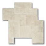 Ivory Travertine Unfilled, Brushed & Chiseled French Pattern Tile Ivory Travertine Unfilled, Brushed & Chiseled French Pattern Tile - American Tile Depot