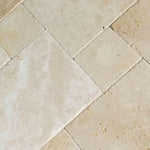 Ivory Travertine Unfilled, Brushed & Chiseled French Pattern Tile Ivory Travertine Unfilled, Brushed & Chiseled French Pattern Tile - American Tile Depot