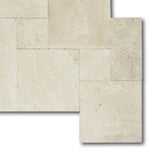 Ivory Travertine Unfilled, Brushed & Chiseled French Pattern Tile Ivory Travertine Unfilled, Brushed & Chiseled French Pattern Tile - American Tile Depot