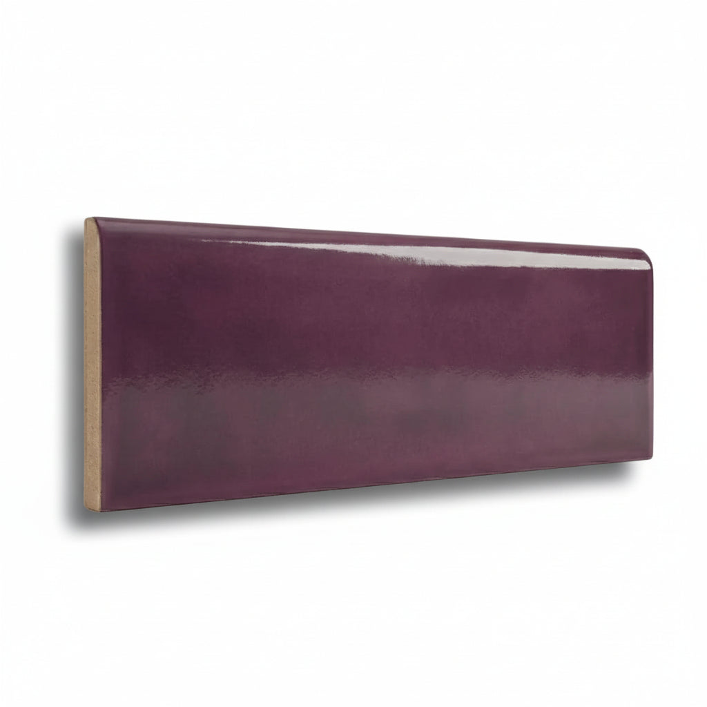 3x10 Brio Surface Burgundy Ceramic Bullnose Tile 3x10 Brio Surface Burgundy Ceramic Bullnose Tile - American Tile Depot