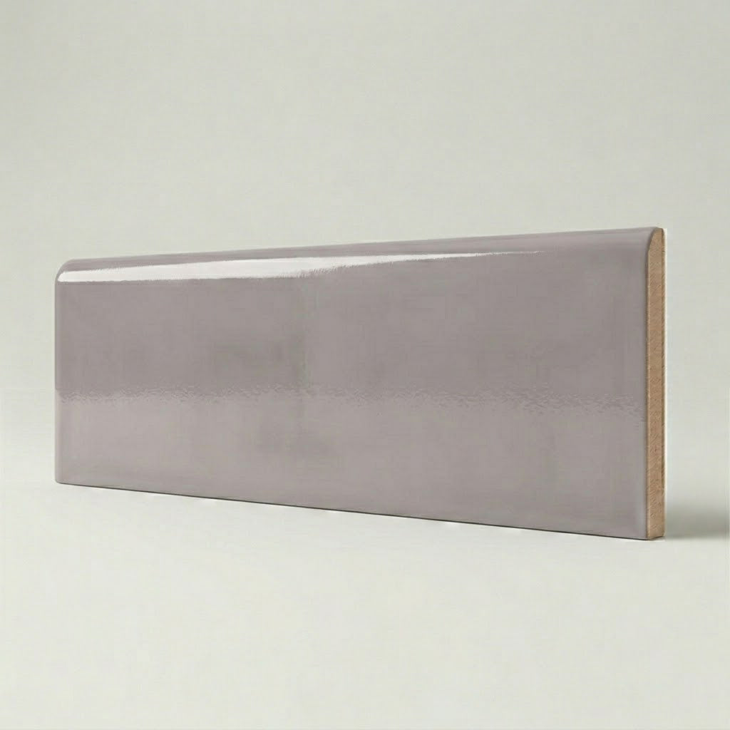 3x10 Brio Surface Lavander Ceramic Bullnose Tile - American Tile Depot