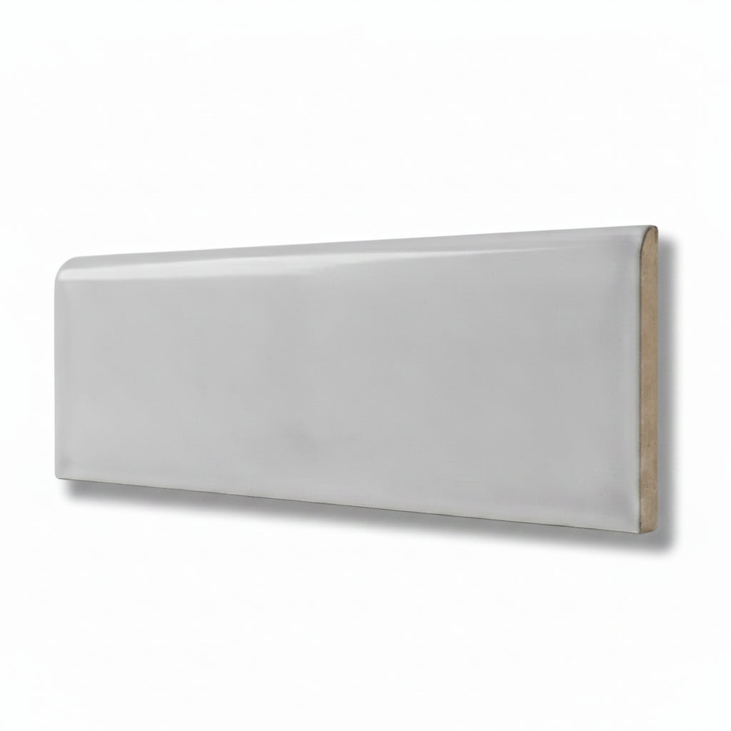 3x10 Brio Surface Tender Gray Ceramic Bullnose Tile - American Tile Depot