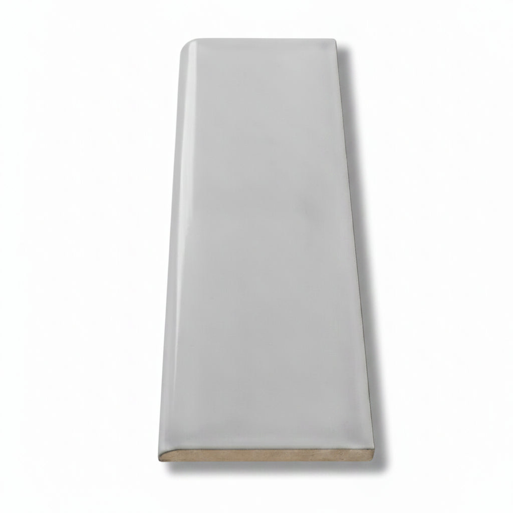 3x10 Brio Surface Tender Gray Ceramic Bullnose Tile - American Tile Depot
