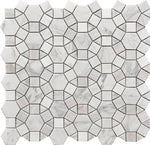 Mineralis Kaleidoscope Marble Polished Circular Stone & Glass Mosaic Tile-American Tile Depot
