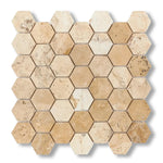 Latravonya Travertine Filled & Honed 2" Hexagon Mosaic Tile - American Tile Depot