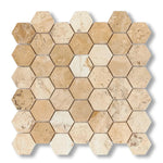 Latravonya Travertine Filled & Honed 2" Hexagon Mosaic Tile - American Tile Depot