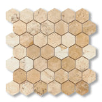 Latravonya Travertine Filled & Honed 2" Hexagon Mosaic Tile - American Tile Depot