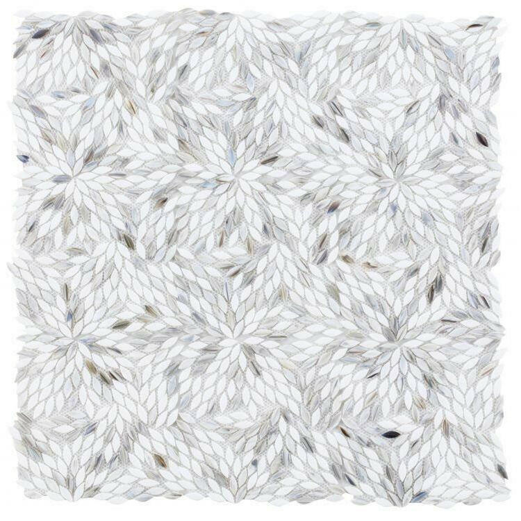 Laurel Dawn Flower Glass Mosaic Tile Laurel Dawn Flower Glass Mosaic Tile - American Tile Depot