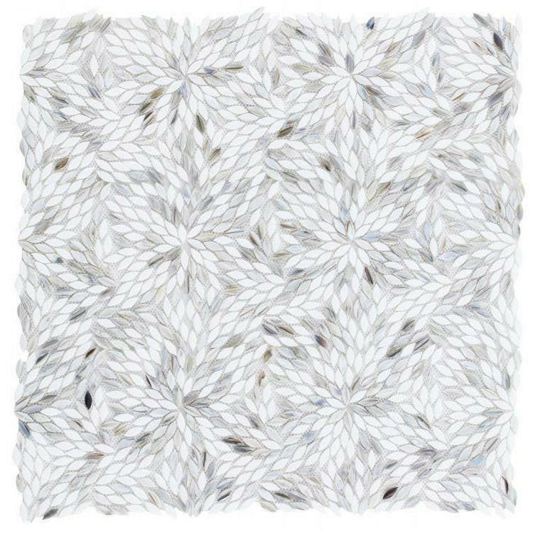Laurel Dawn Flower Glass Mosaic Tile Laurel Dawn Flower Glass Mosaic Tile - American Tile Depot