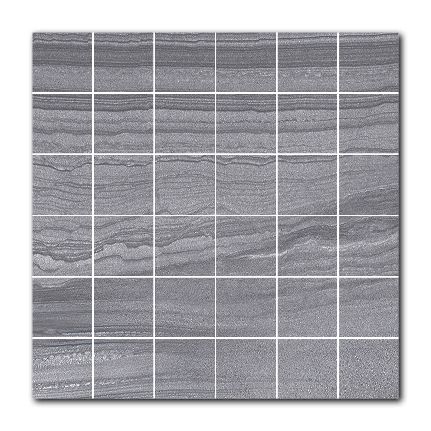 Mythos Graphite Travertine Look Square Porcelain Mosaic Tile Mythos Graphite Travertine Look Square Porcelain Mosaic Tile - American Tile Depot