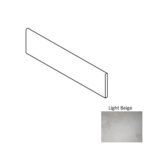 3x12 True Light Beige Matte Stone Look Porcelain Bullnose Tile