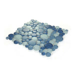 Lucy Blue Polished Circular Glass Mosaic Tile Lucy Blue Polished Circular Glass Mosaic Tile - American Tile Depot