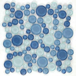 Lucy Blue Polished Circular Glass Mosaic Tile Lucy Blue Polished Circular Glass Mosaic Tile - American Tile Depot