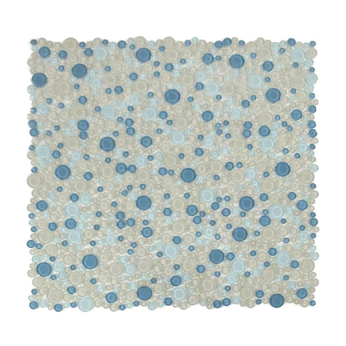 Lucy Cielo Polished Circular Glass Mosaic Tile Lucy Cielo Polished Circular Glass Mosaic Tile - American Tile Depot