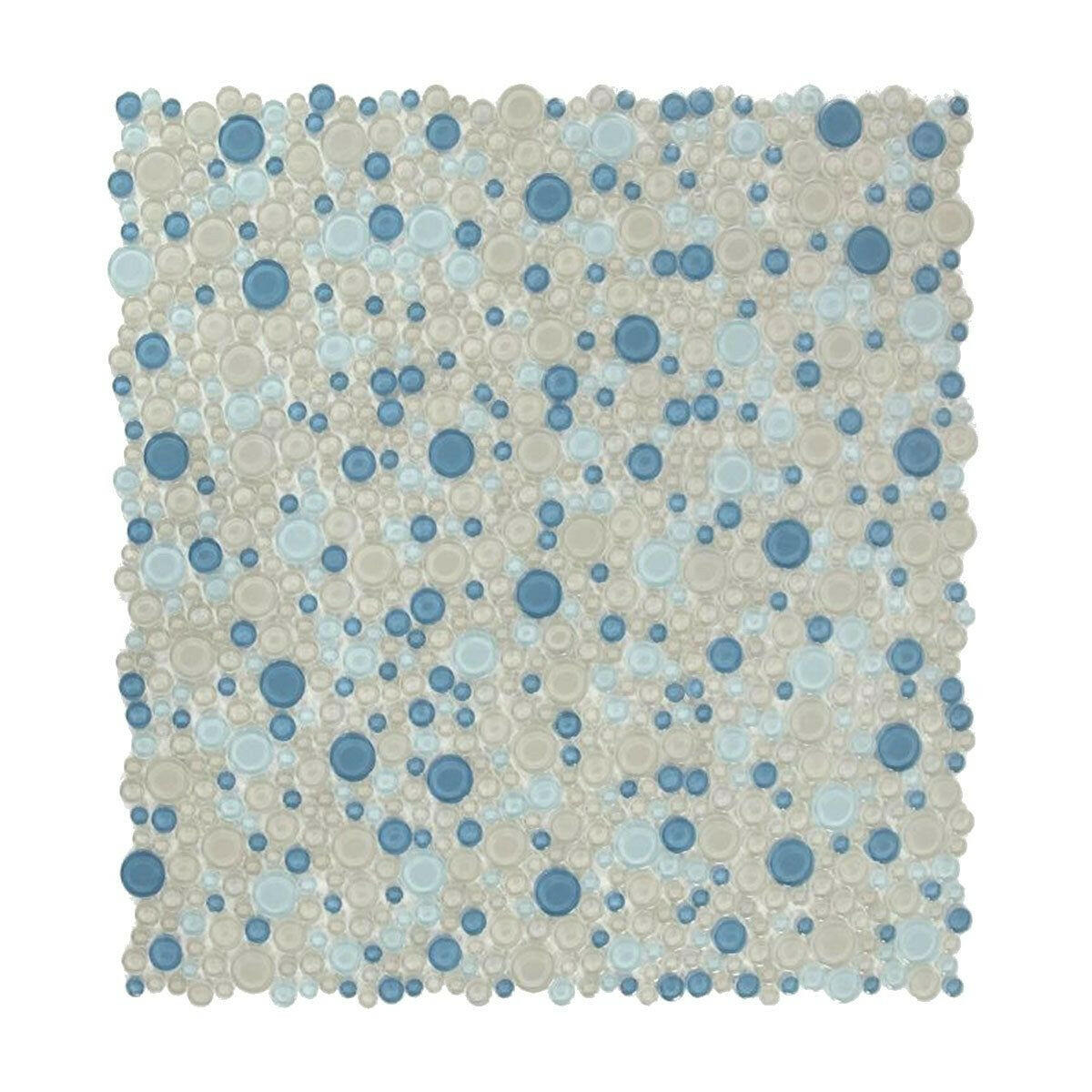 Lucy Cielo Polished Circular Glass Mosaic Tile Lucy Cielo Polished Circular Glass Mosaic Tile - American Tile Depot