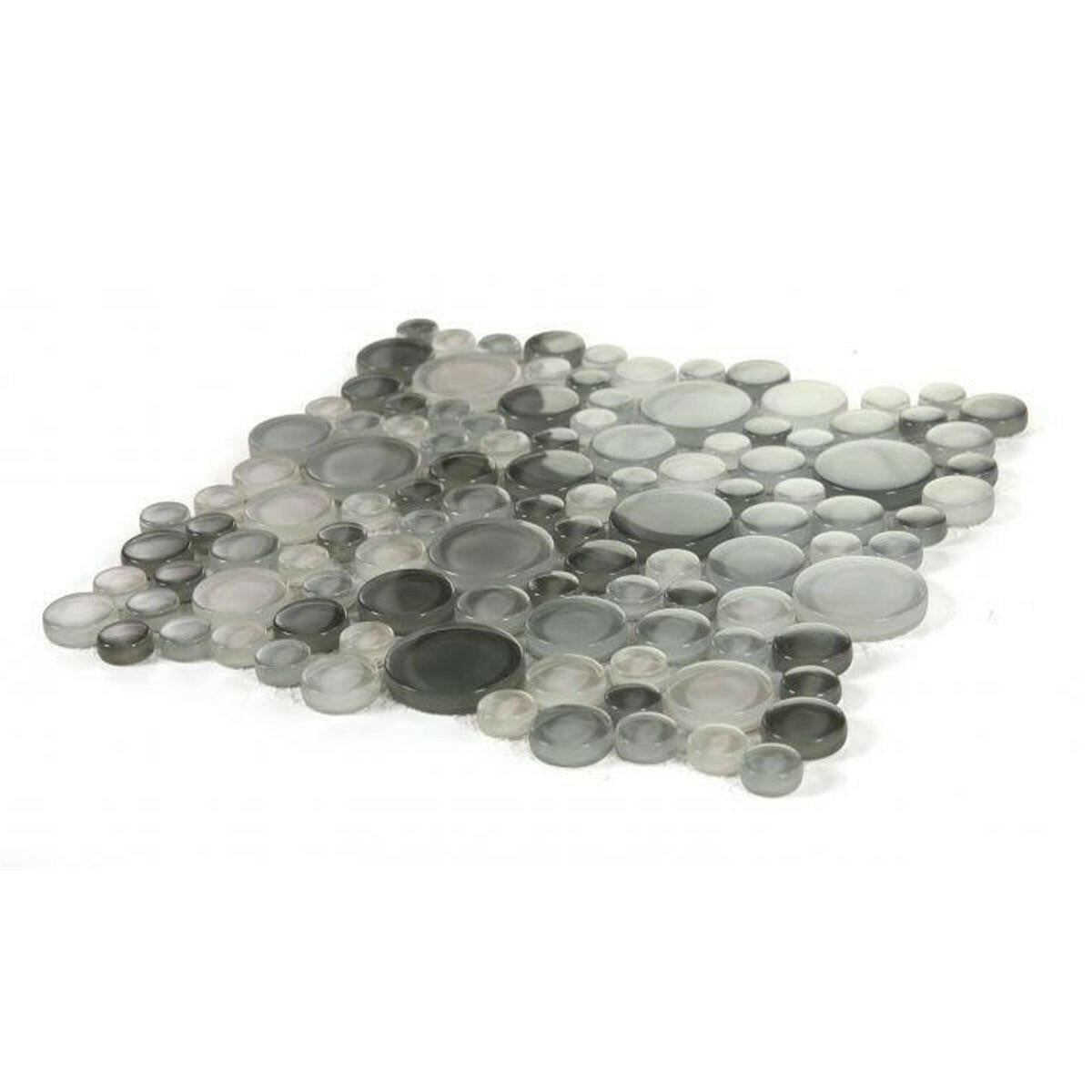 Lucy Cloudy Glossy Circular Glass Mosaic Tile Lucy Cloudy Glossy Circular Glass Mosaic Tile - American Tile Depot