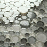 Lucy Cloudy Glossy Circular Glass Mosaic Tile Lucy Cloudy Glossy Circular Glass Mosaic Tile - American Tile Depot