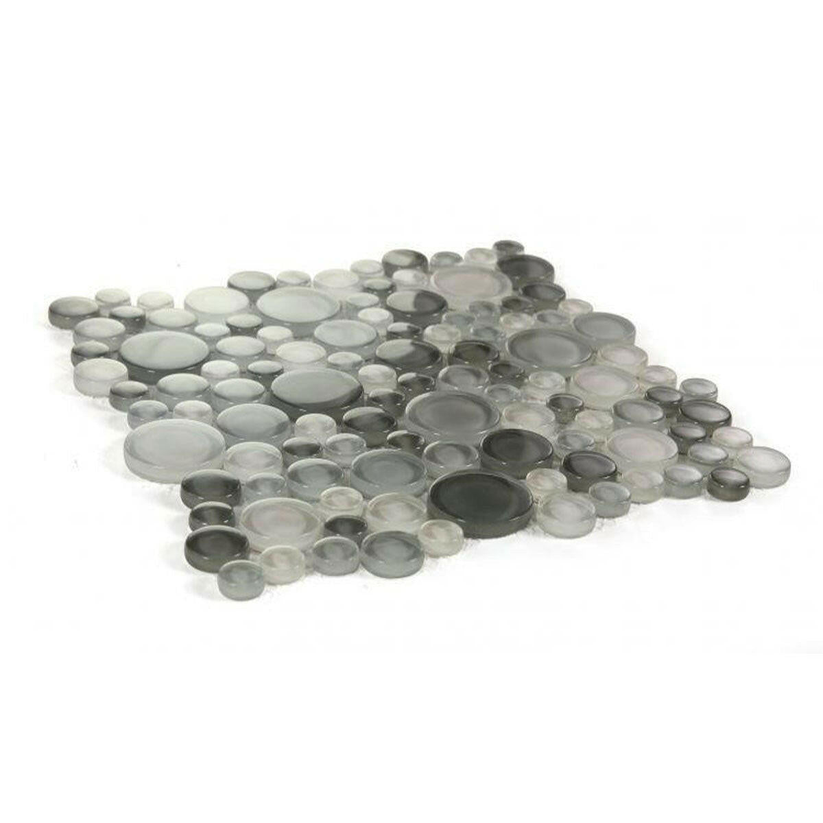 Lucy Cloudy Glossy Circular Glass Mosaic Tile Lucy Cloudy Glossy Circular Glass Mosaic Tile - American Tile Depot