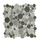 Lucy Cloudy Glossy Circular Glass Mosaic Tile Lucy Cloudy Glossy Circular Glass Mosaic Tile - American Tile Depot