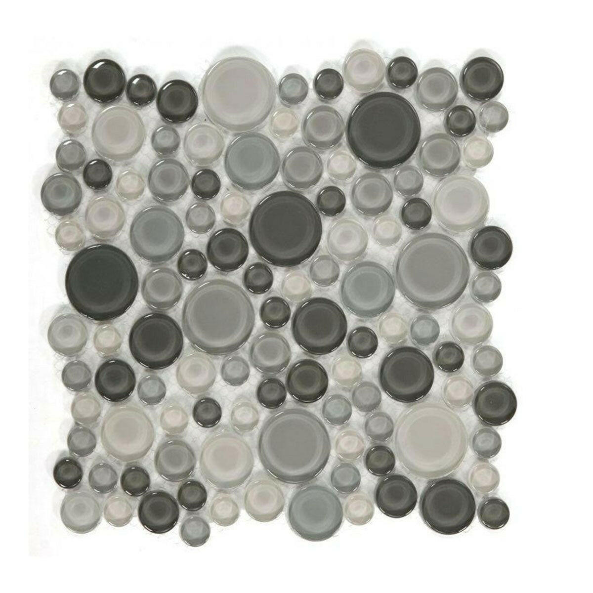 Lucy Cloudy Glossy Circular Glass Mosaic Tile Lucy Cloudy Glossy Circular Glass Mosaic Tile - American Tile Depot