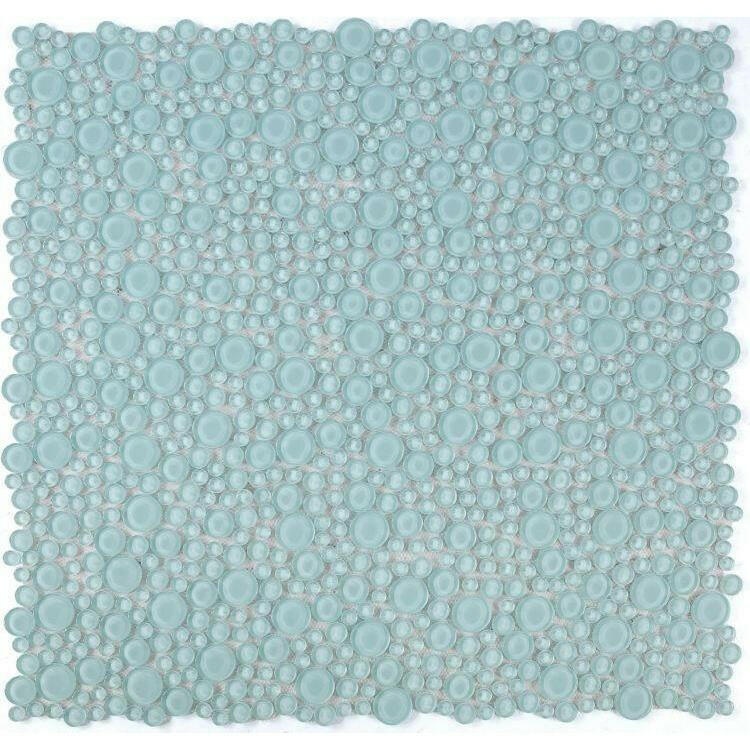 Lucy Mint Polished Circular Glass Mosaic Tile Lucy Mint Polished Circular Glass Mosaic Tile - American Tile Depot