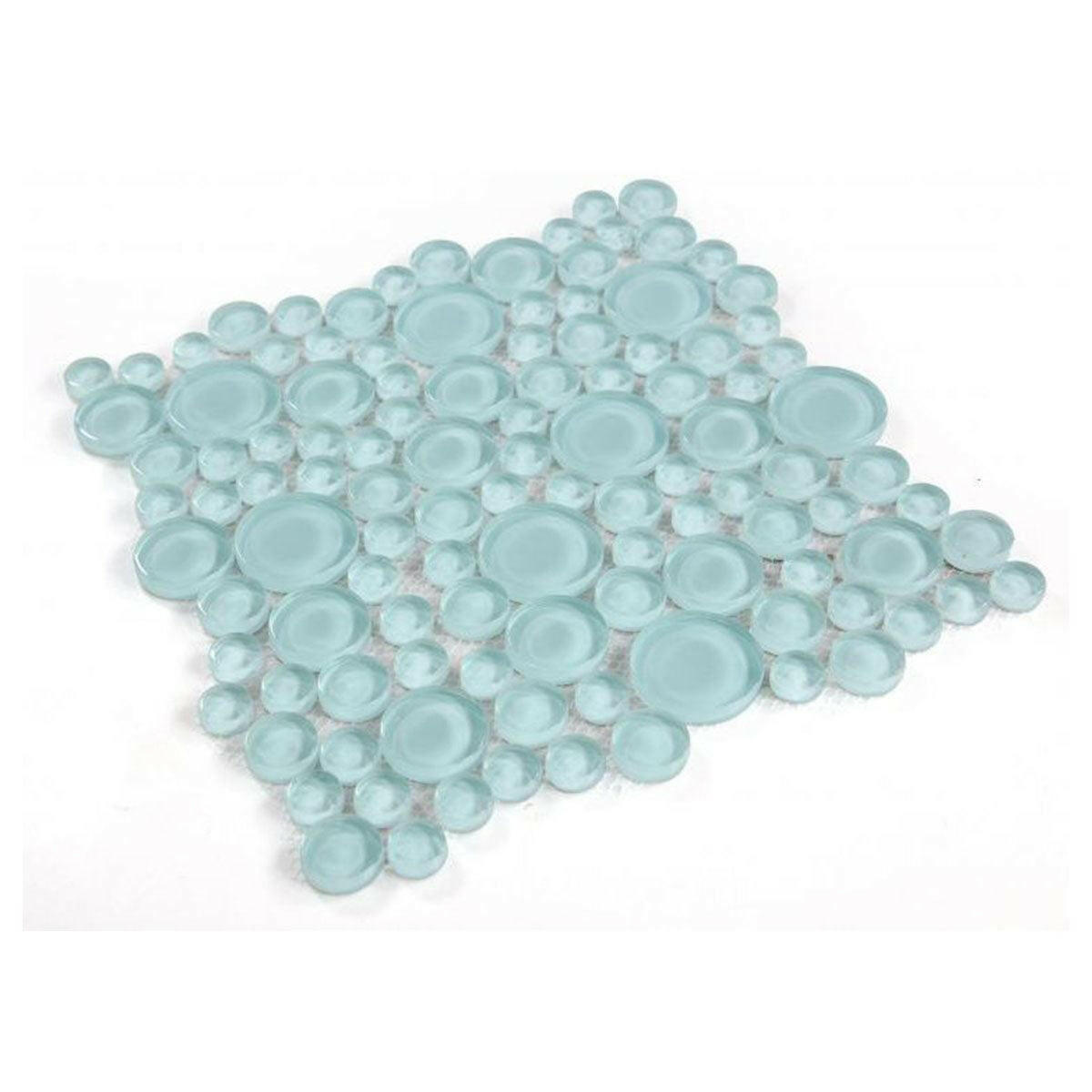 Lucy Mint Polished Circular Glass Mosaic Tile Lucy Mint Polished Circular Glass Mosaic Tile - American Tile Depot