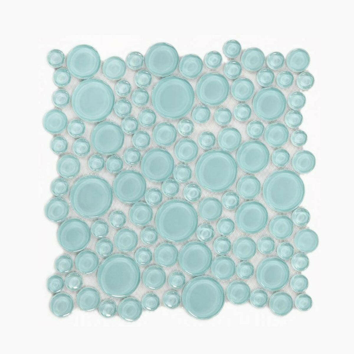 Lucy Mint Polished Circular Glass Mosaic Tile Lucy Mint Polished Circular Glass Mosaic Tile - American Tile Depot