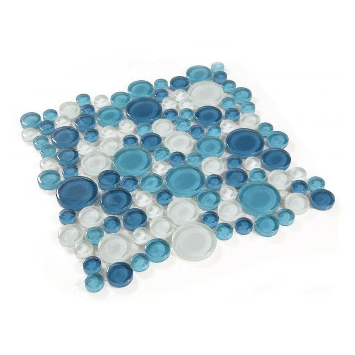 Lucy Ocean Circular Glass Mosaic Tile Lucy Ocean Circular Glass Mosaic Tile - American Tile Depot